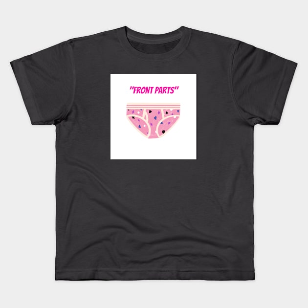 RWQ "Front Parts" underwear alternative design Kids T-Shirt by ReallyWeirdQuestionPodcast